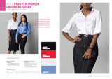 Rolando - K213 Ladies Stretch Poplin 3/4 Sleeve Abbey Blouse