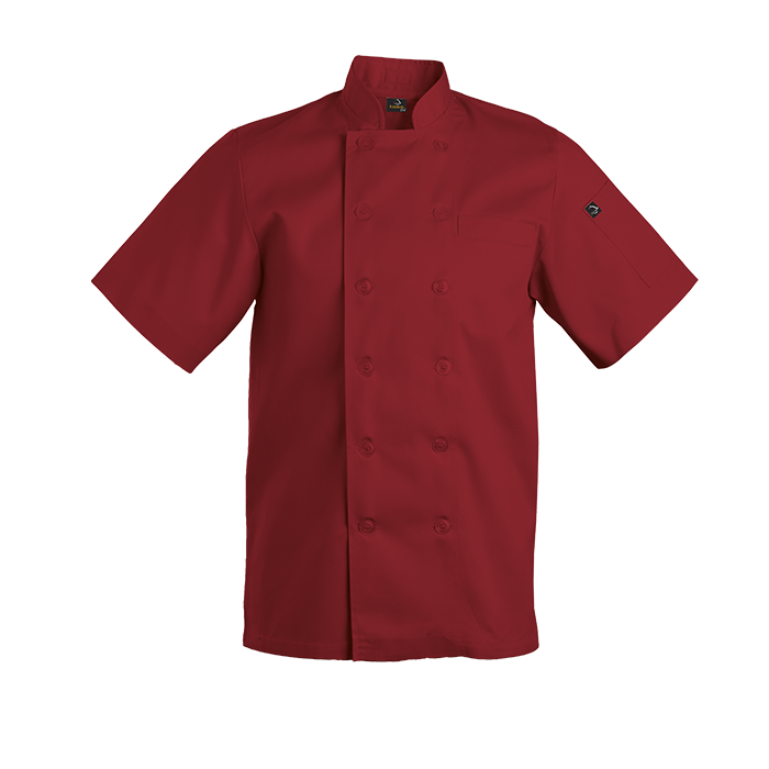 Red short sleeve chef jacket