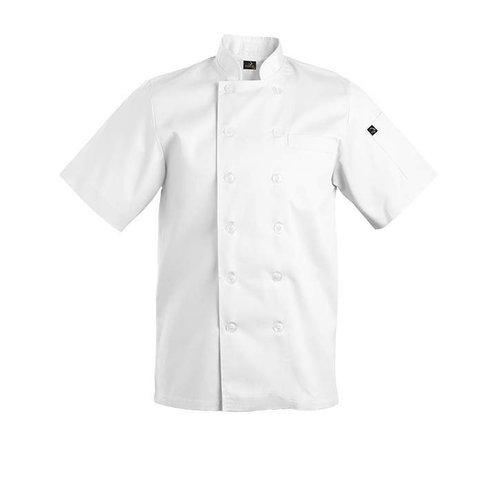 White short sleeve chef jacket