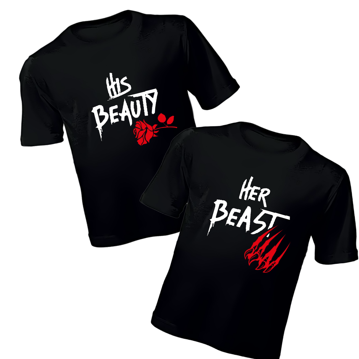 Couples T-Shirt - His Beauty, Her Beast