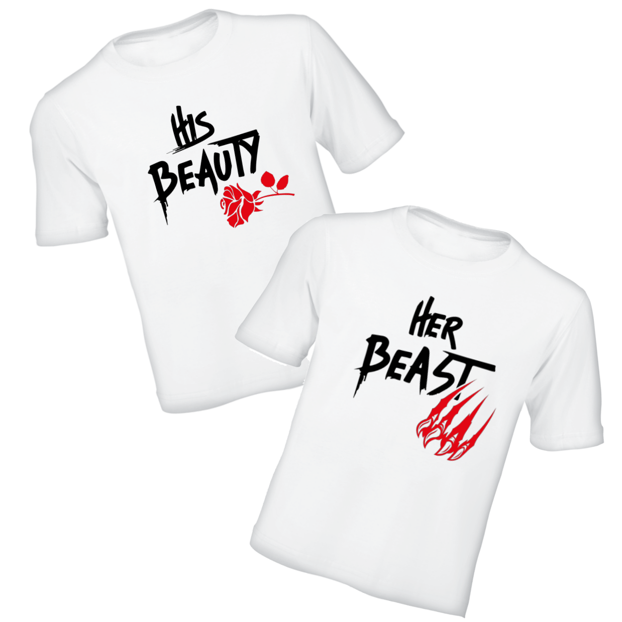 Couples T-Shirt - His Beauty, Her Beast