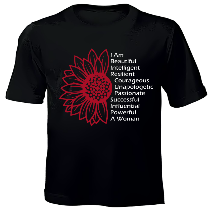 Fanciful Designs - I AM Sunflower Printed T-Shirt