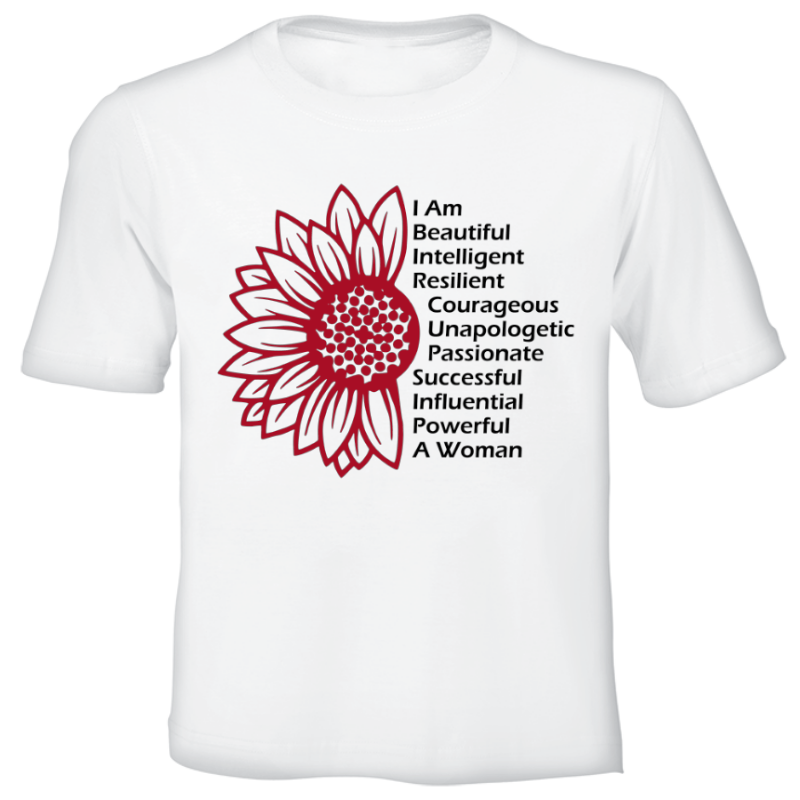 Fanciful Designs - I AM Sunflower Printed T-Shirt