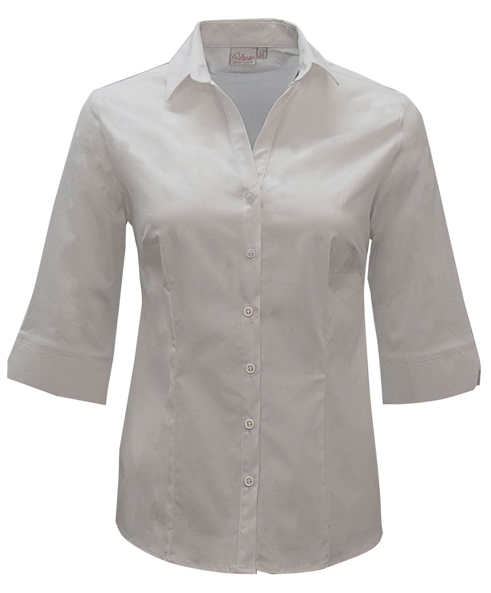 Rolando - K213 Ladies Stretch Poplin 3/4 Sleeve Abbey Blouse