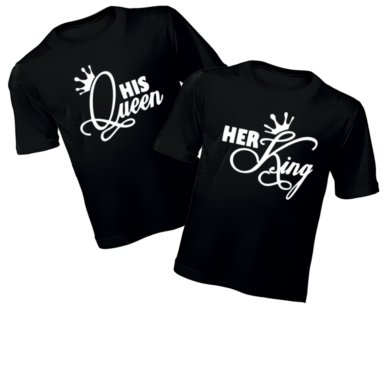 Couples T-Shirts - His Queen and Her King