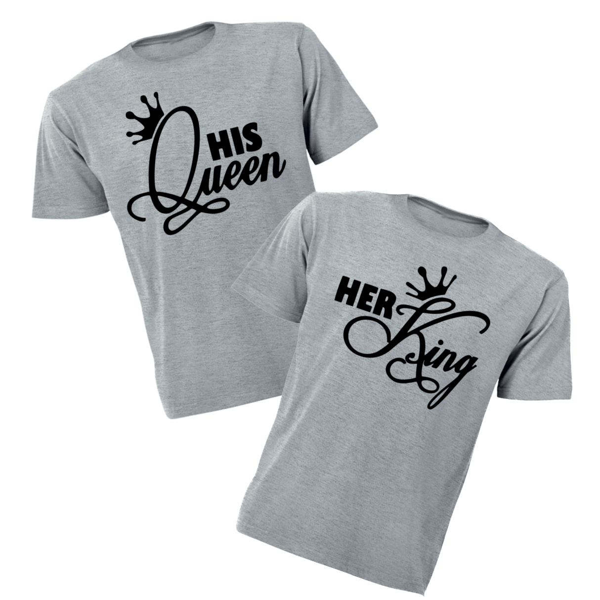 Couples T-Shirts - His Queen and Her King