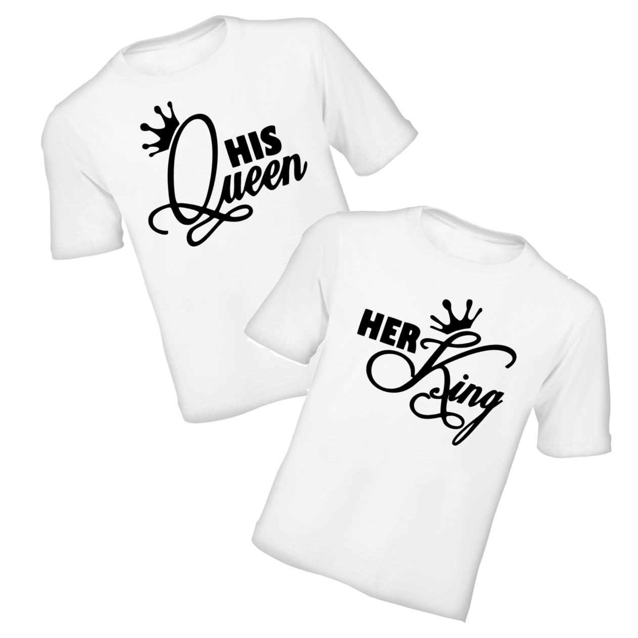 Couples T-Shirts - His Queen and Her King