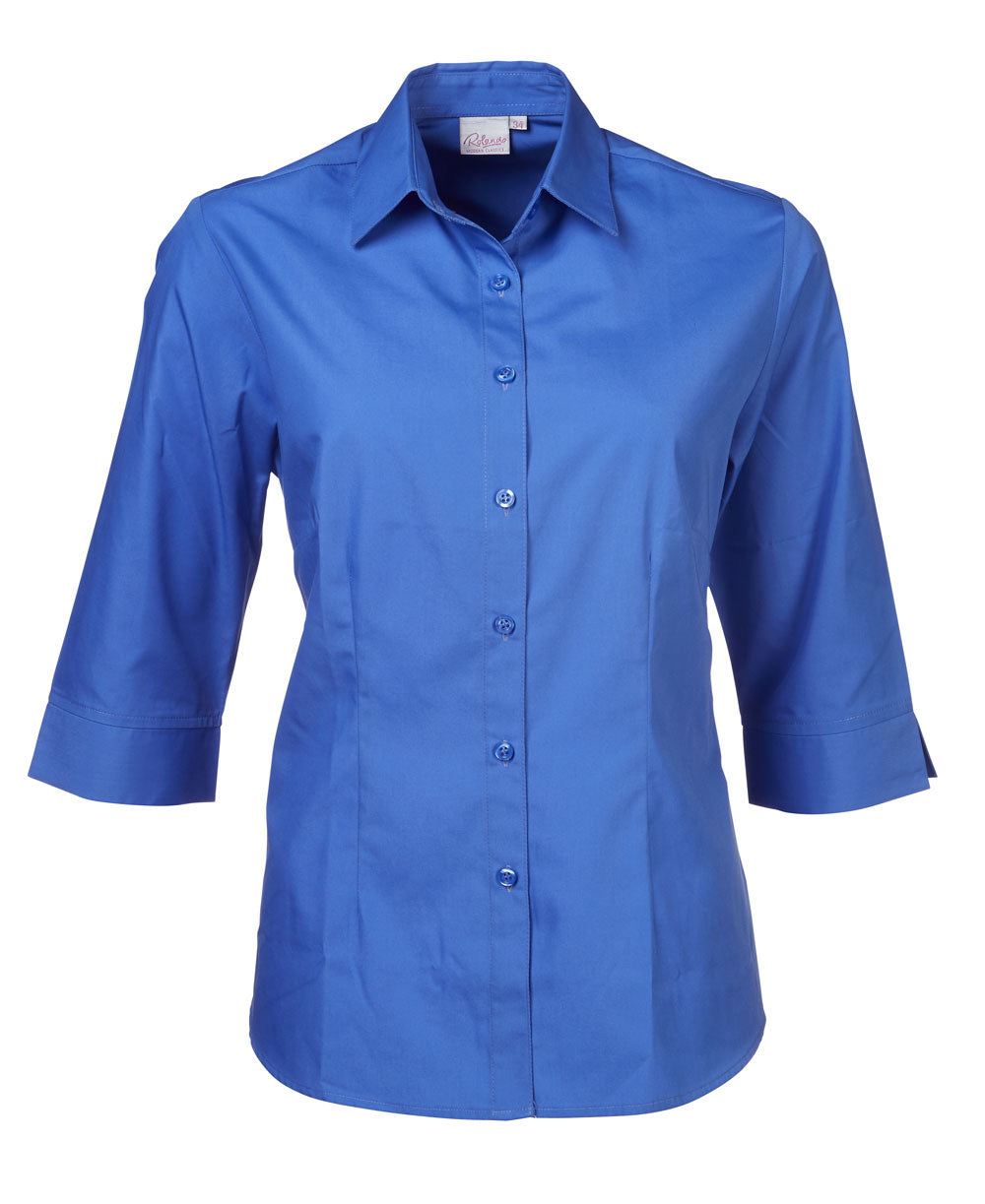 Rolando - P070 Ladies Easy Care Poplin 3/4 Sleeve Cathy Blouse
