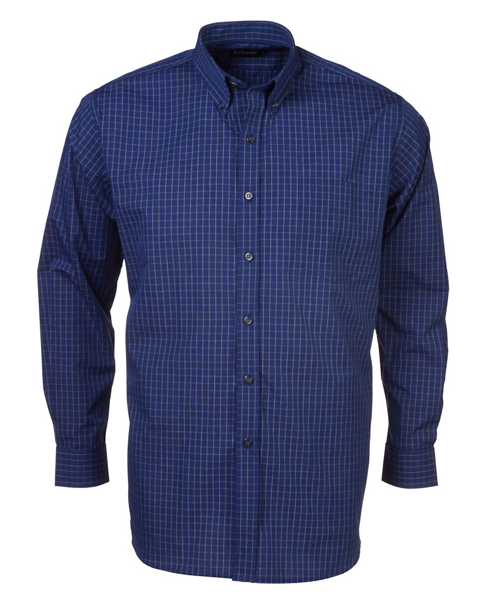 Rolando - P04 Mens Percale Check S/S Lounge Shirt