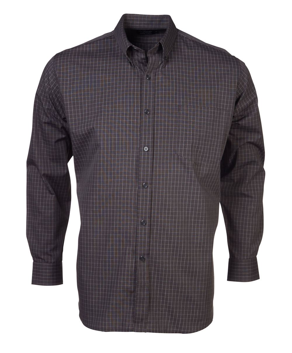 Rolando - P04 Mens Percale Check L/S Lounge Shirt