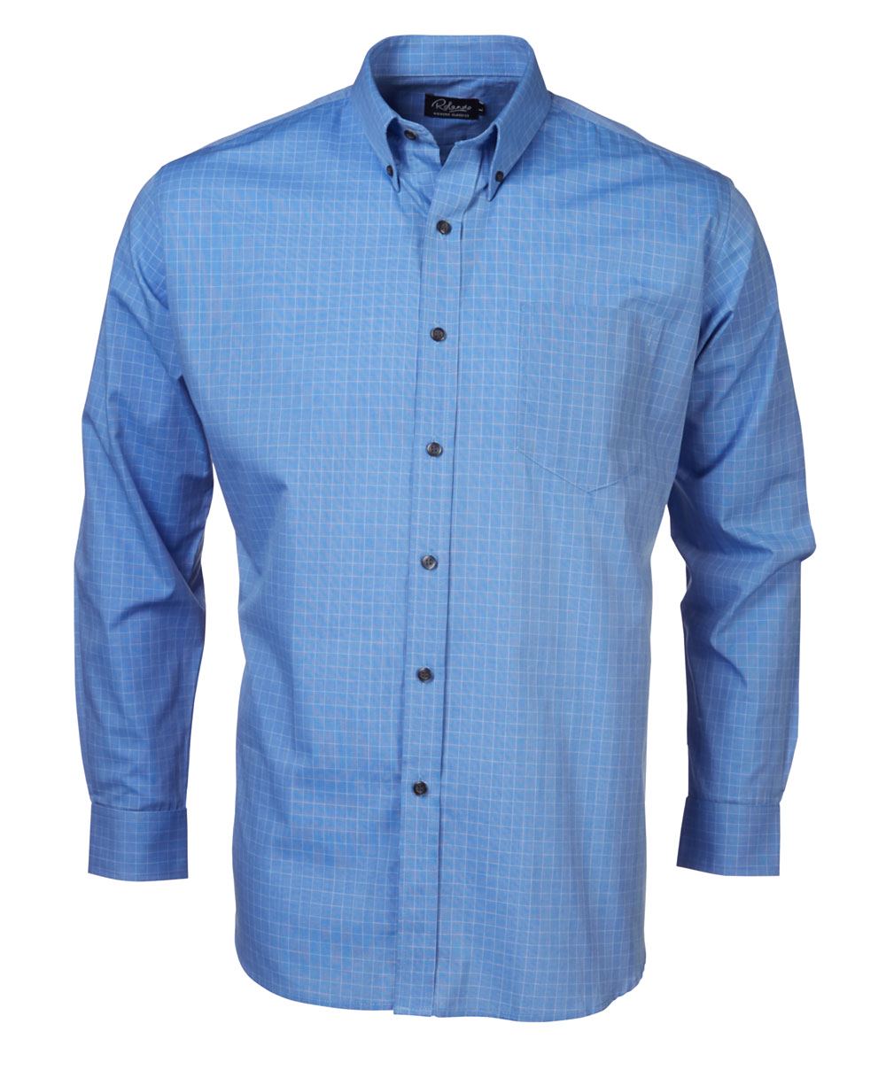 Rolando - P04 Mens Percale Check L/S Lounge Shirt