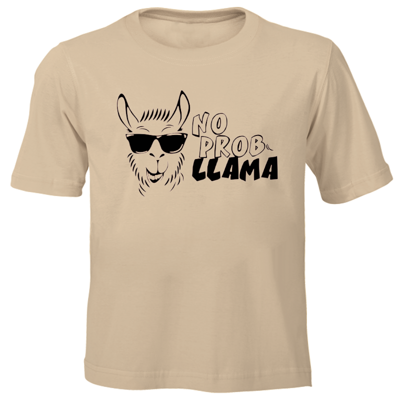No Probllama Hand Printed T-Shirt