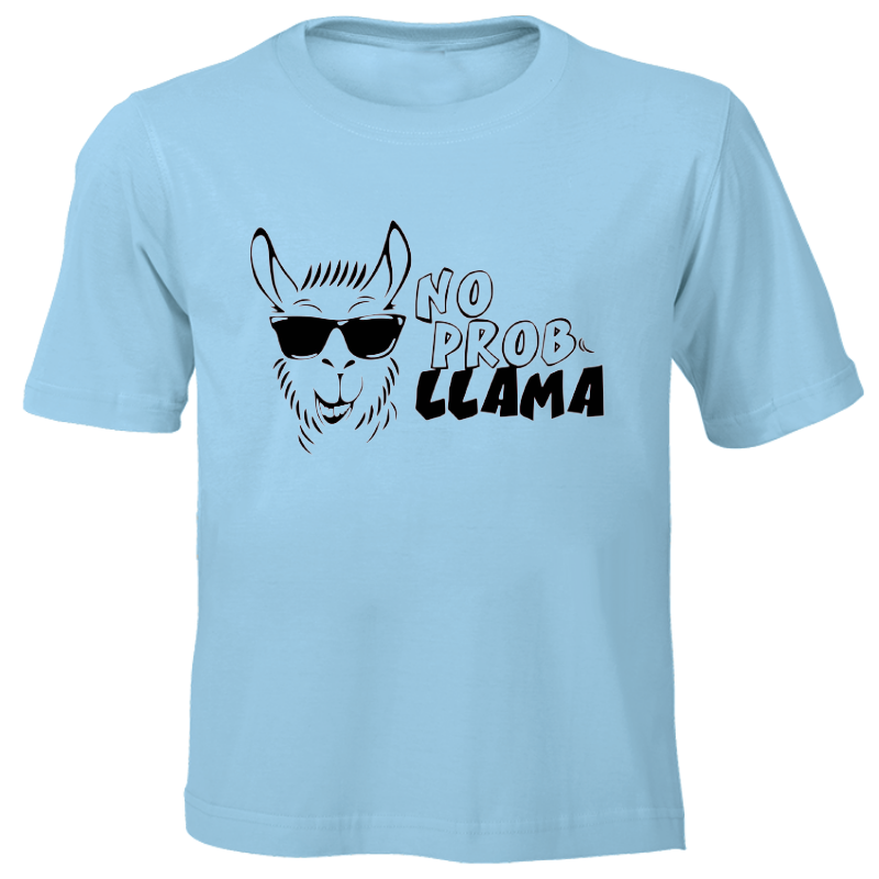 No Probllama Hand Printed T-Shirt