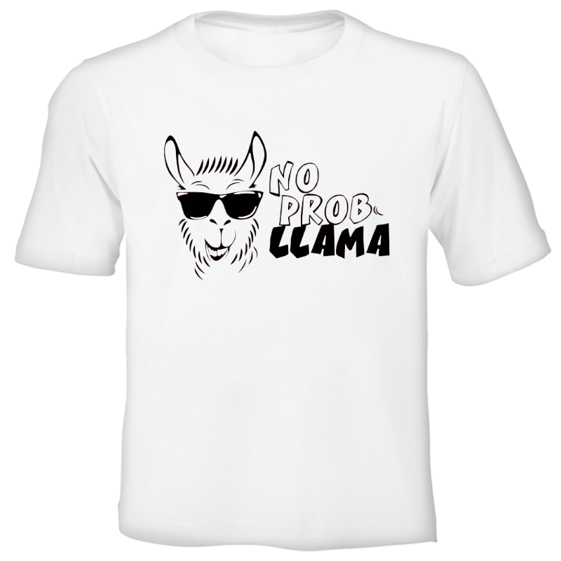No Probllama Hand Printed T-Shirt