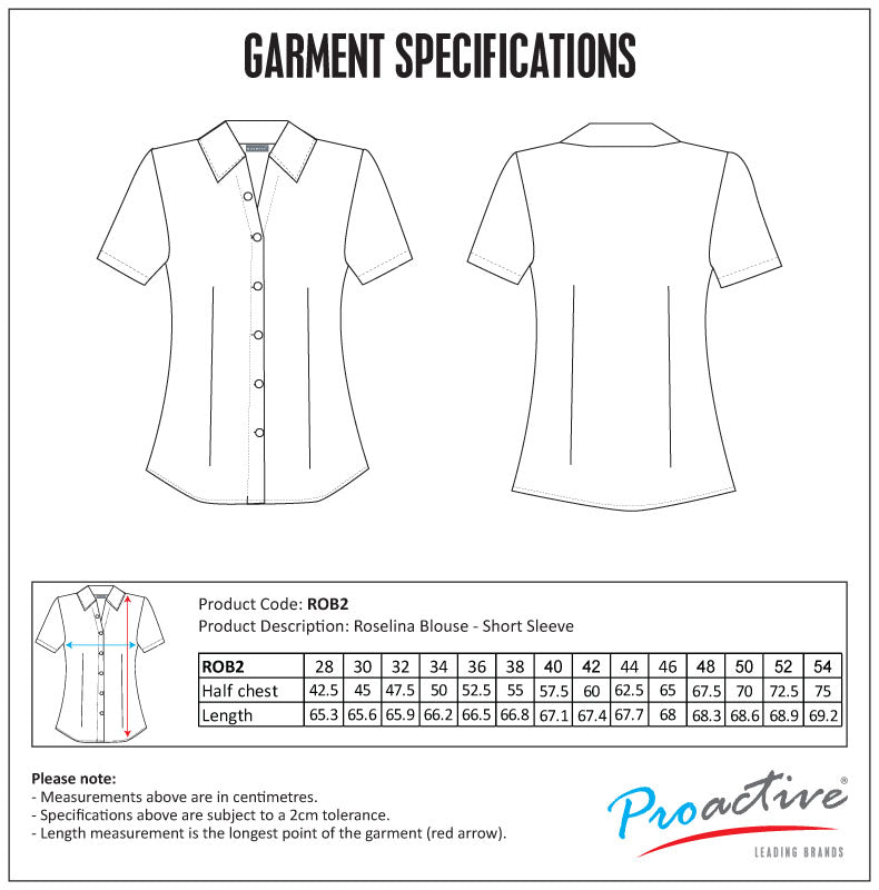 DUCHESS Ladies Roselina Blouse - Short Sleeve