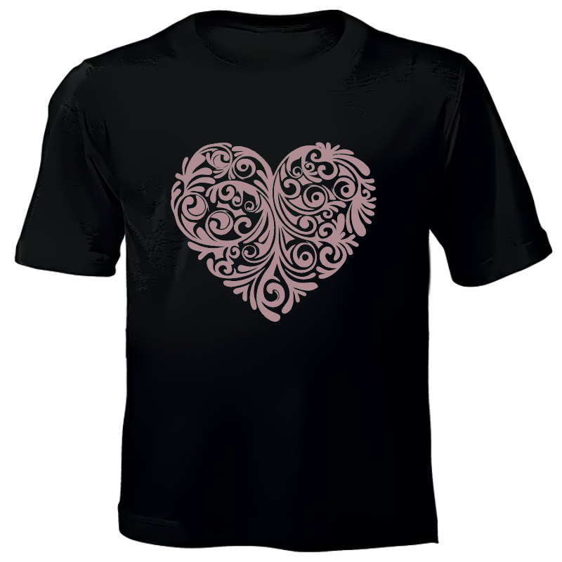 Rose Gold Heart Hand Printed T-Shirts