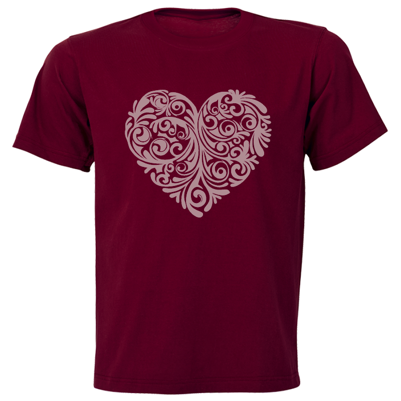 Rose Gold Heart Hand Printed T-Shirts