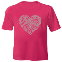 Rose Gold Heart Hand Printed T-Shirts