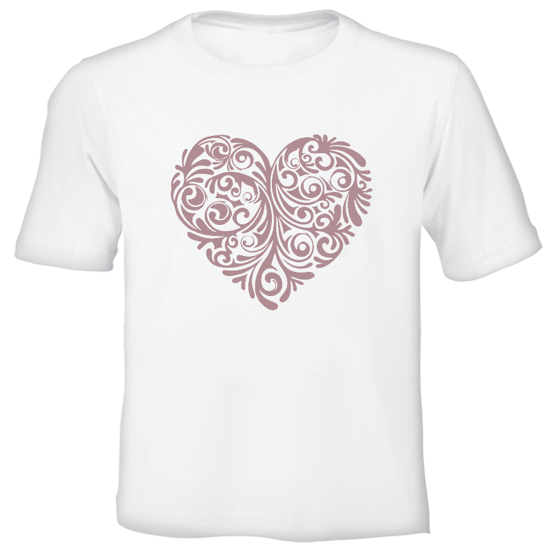 Rose Gold Heart Hand Printed T-Shirts