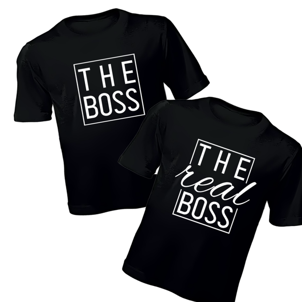 Couples T-Shirt - The Boss, The Real Boss