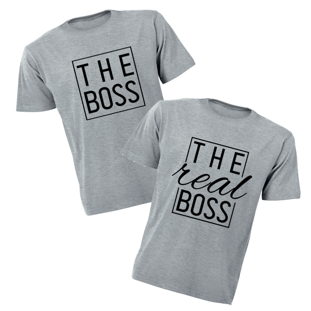 Couples T-Shirt - The Boss, The Real Boss