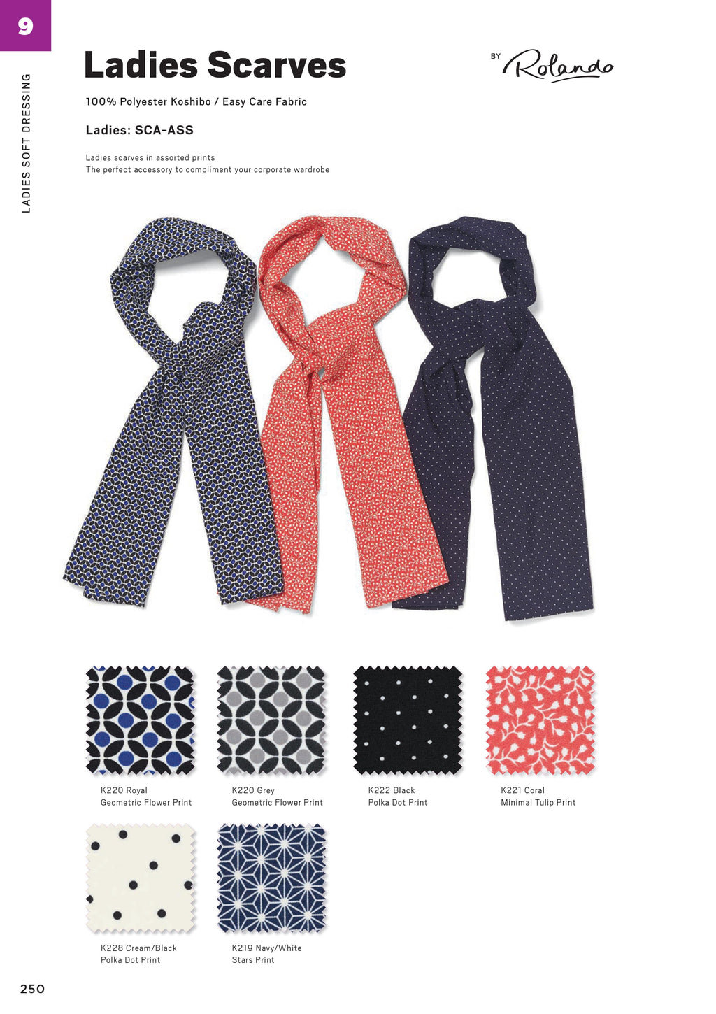 Ladies Scarf Geometric Floral Print
