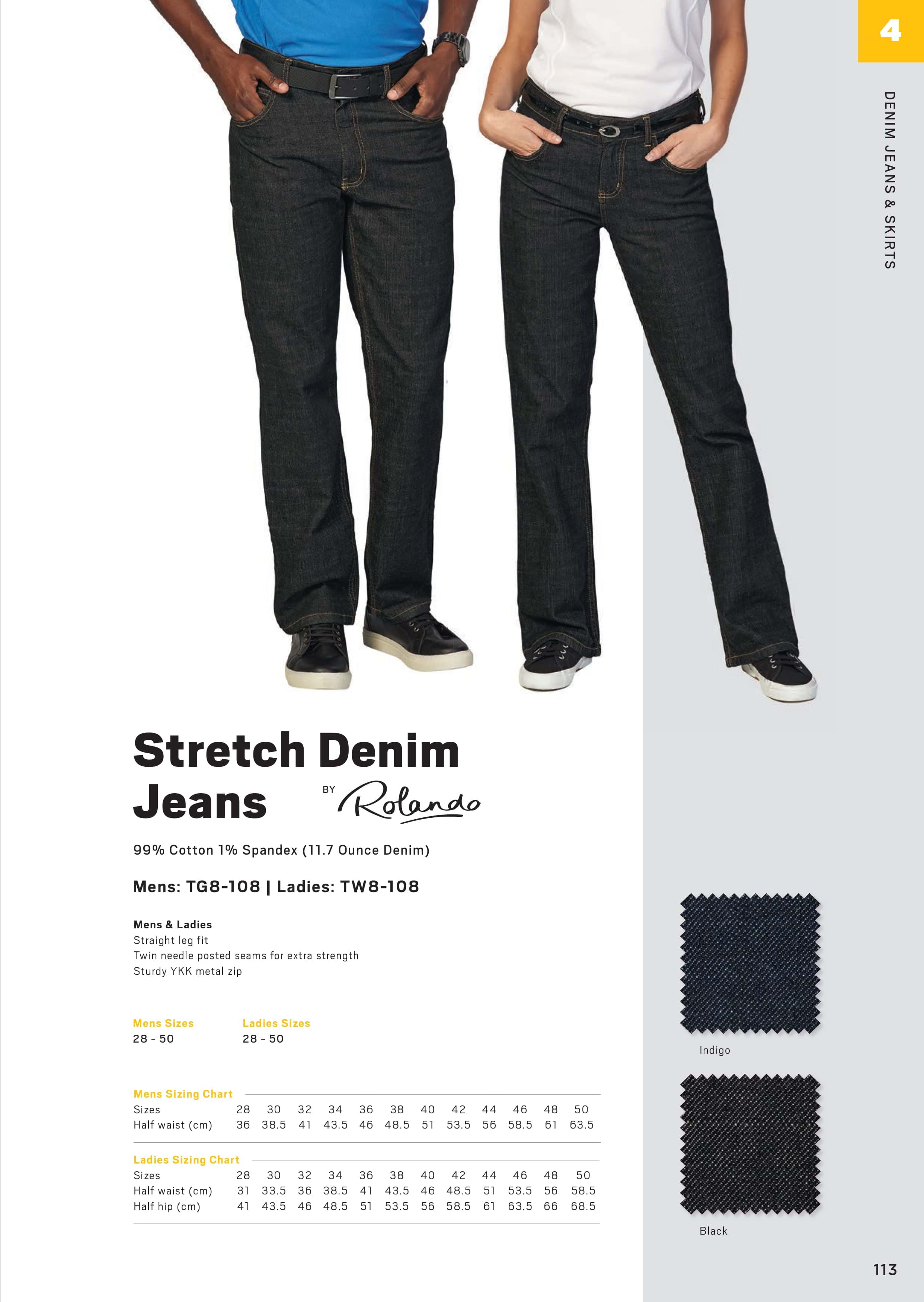 Mens Stretch Denim Jeans