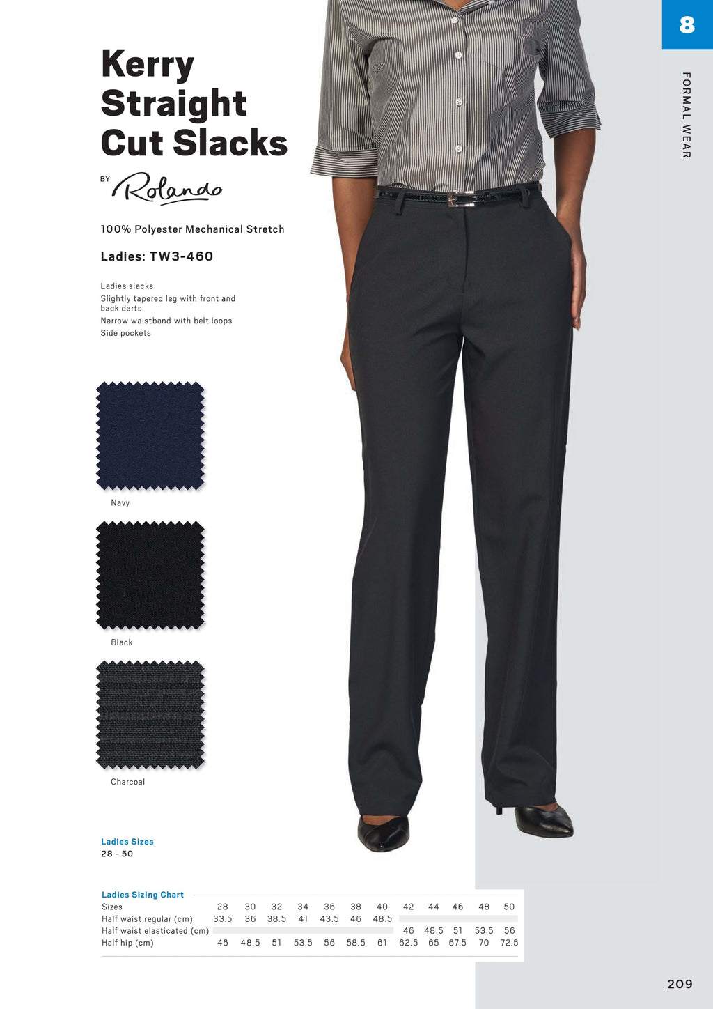 Rolando - Ladies Stretch Kerry Straight Cut Slacks