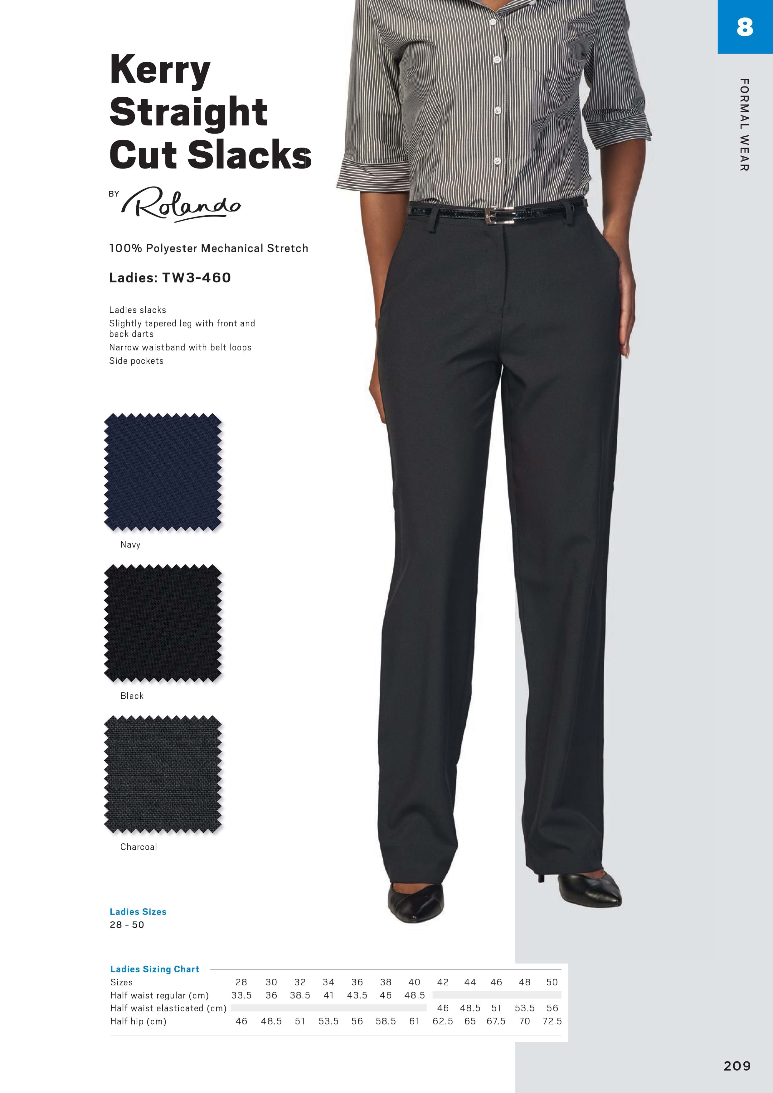 Rolando - Ladies Stretch Kerry Straight Cut Slacks